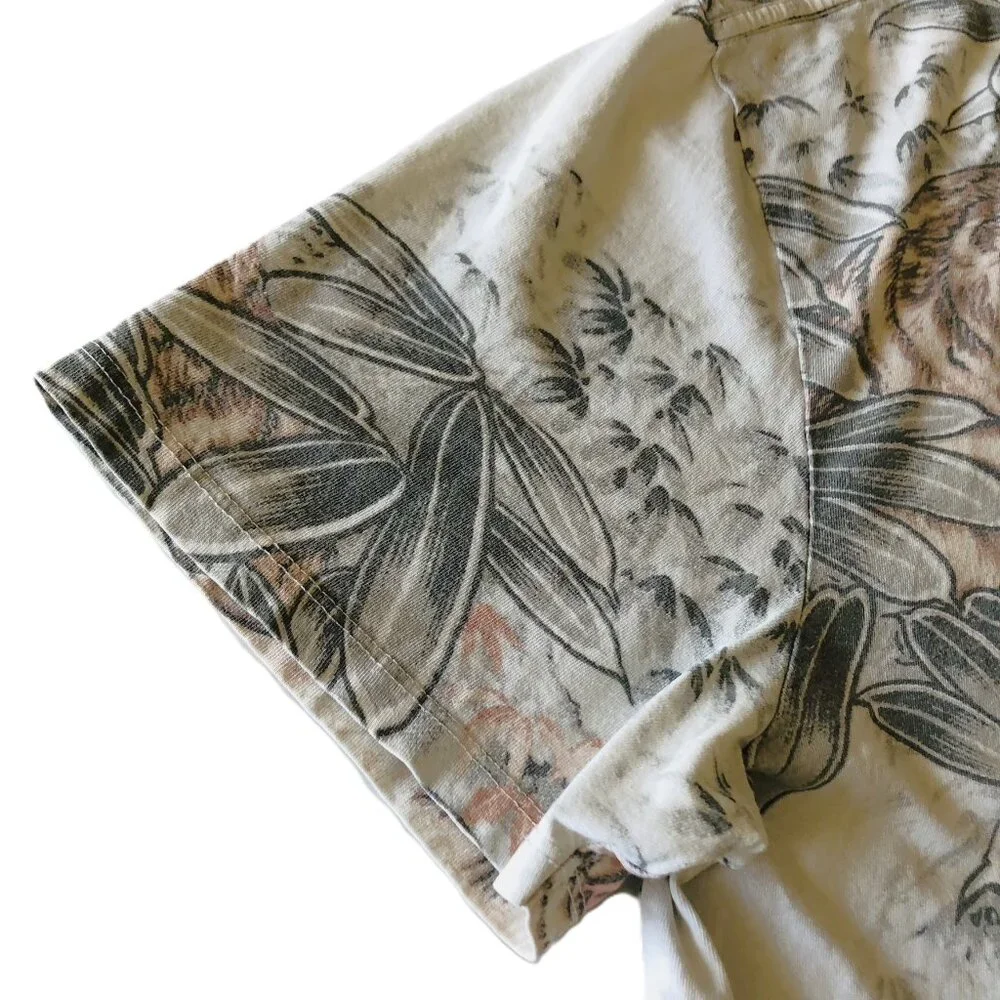 ALLSAINTS Chokai SS Crew Neck T-Shirt Oversized Fit Tiger Print Mens S Portugal - Picture 8 of 12
